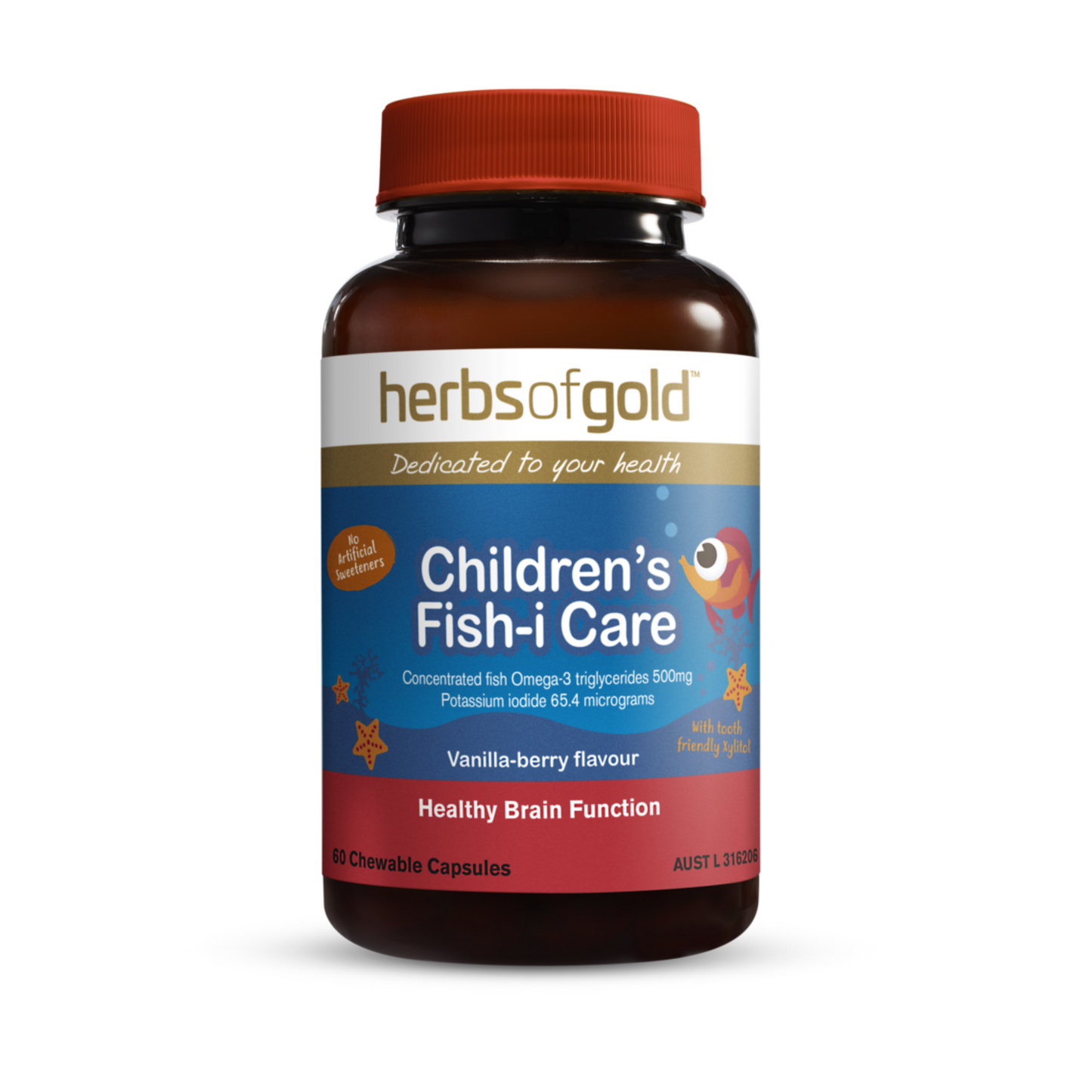 Herbs Of Gold Children's Fish-i Care 60 Chewable Tablets