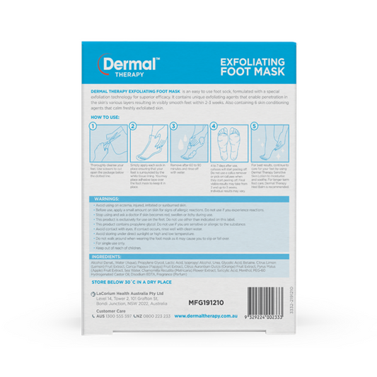 Dermal Therapy Exfoliating Foot Mask 1 Pair