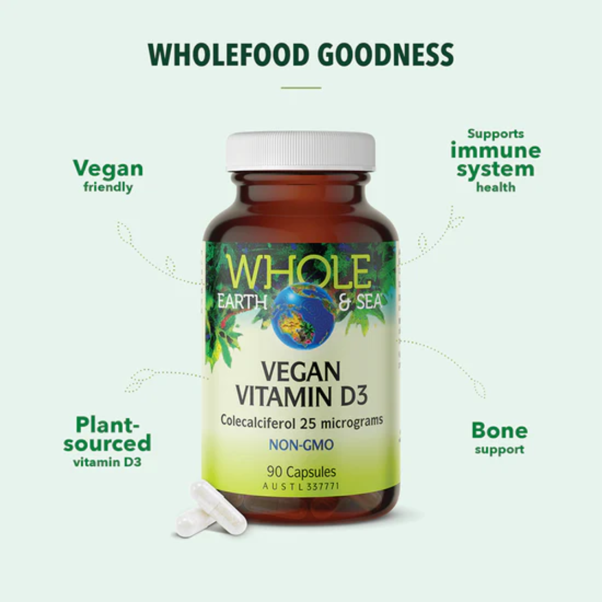 Whole Earth & Sea Vegan Vitamin D3 90 Capsule