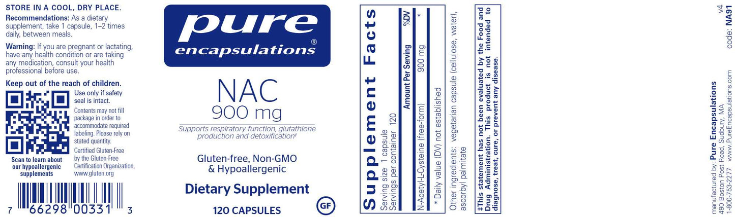 Pure Encapsulations NAC 120 Veg capsules