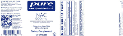 Pure Encapsulations NAC  900 mg 120 Veg Cap