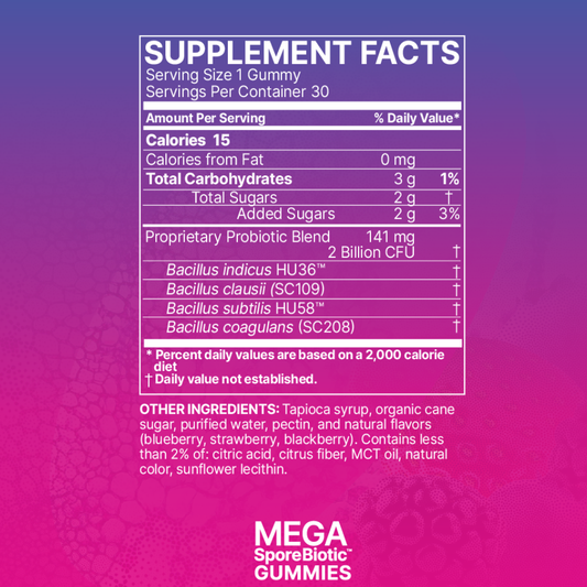 MegaSporeBiotic Gummies For Kids 30 Gummies