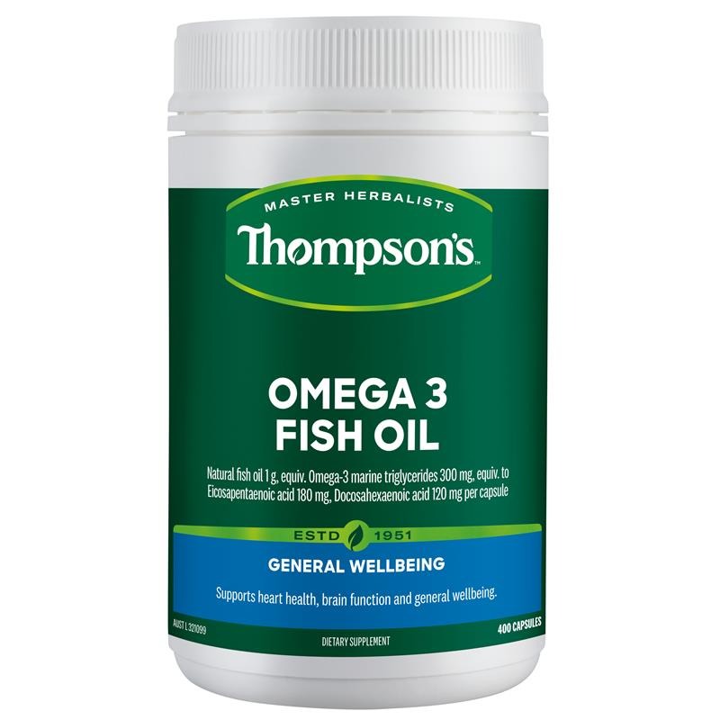 Thompsons Omega 3 Fish Oil 1000mg 400 Capsules