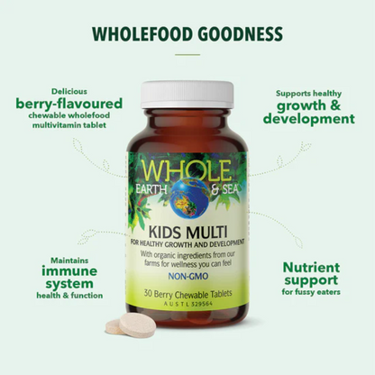 Whole Earth & Sea Kids Multi 30 Tab berry flavor