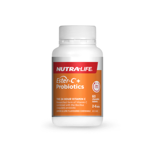 Nutralife Ester C + Probiotics 60 Chewable Tablets 