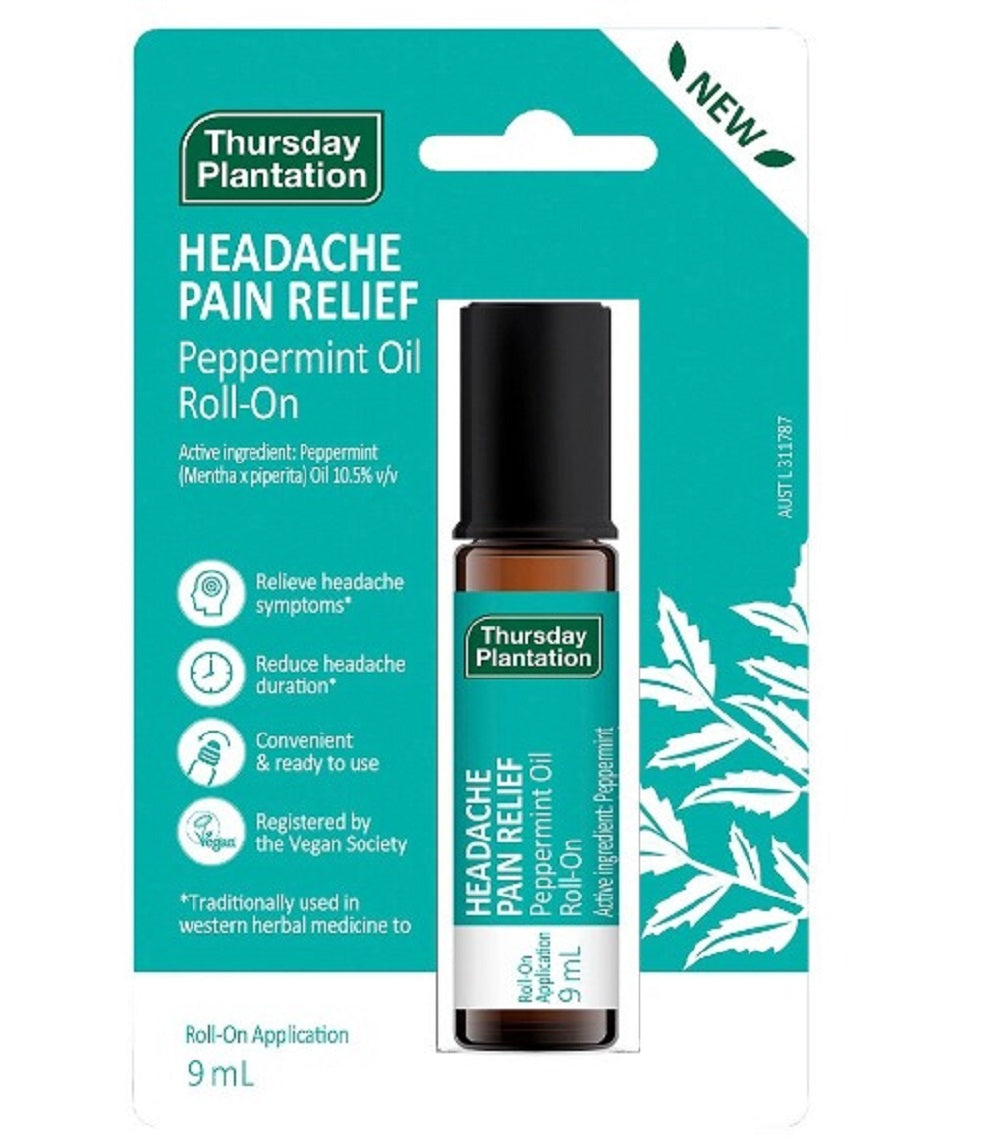 Thursday Plantation Headache Pain Relief Peppermint Oil Roll-On 9mL