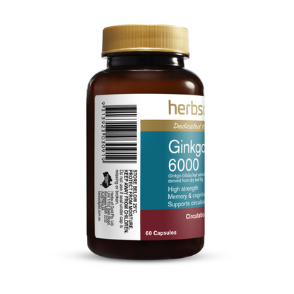 Herbs of Gold Ginkgo Biloba 6000 60 Capsules