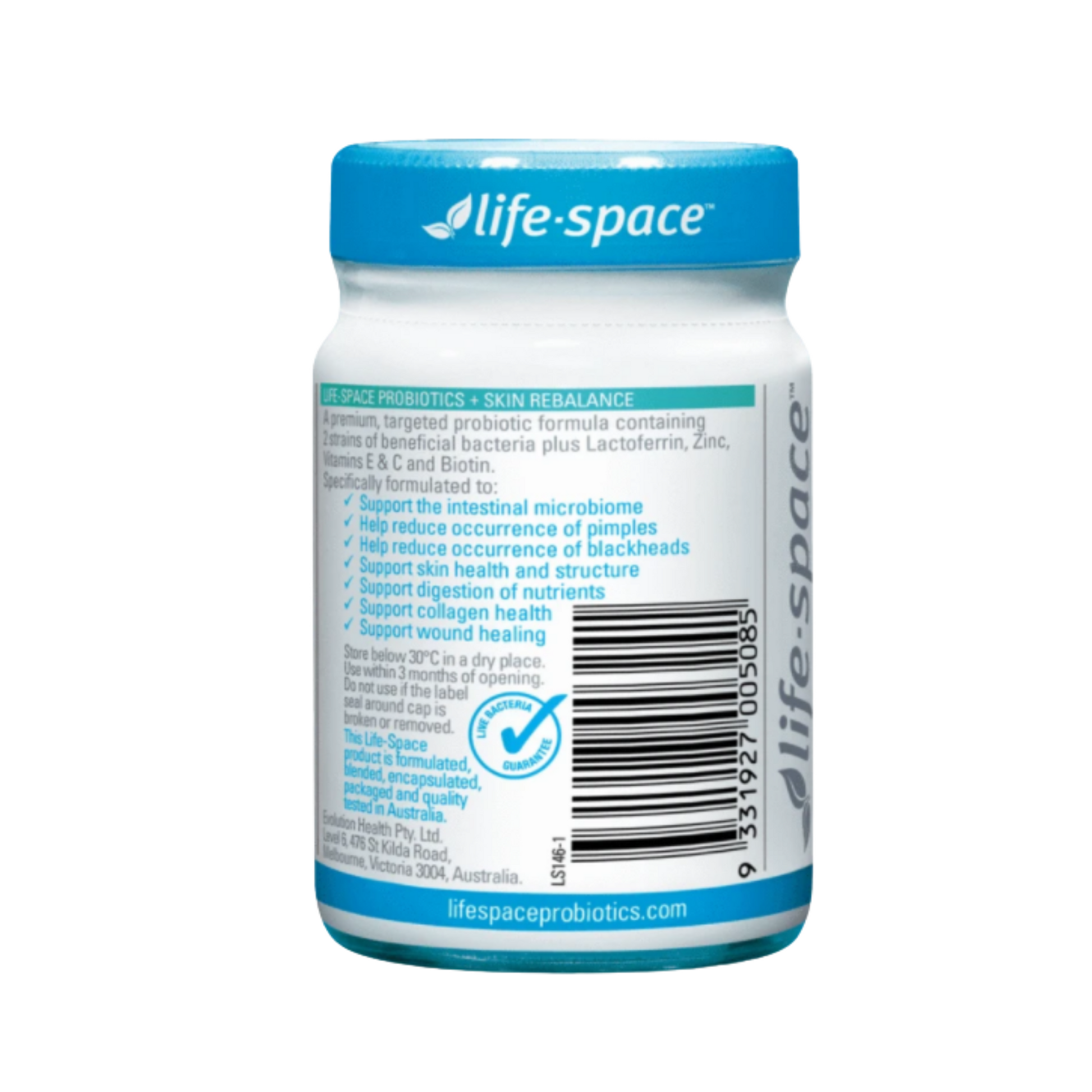 Life Space Probiotics+ Skin Rebalance 30 Capsules