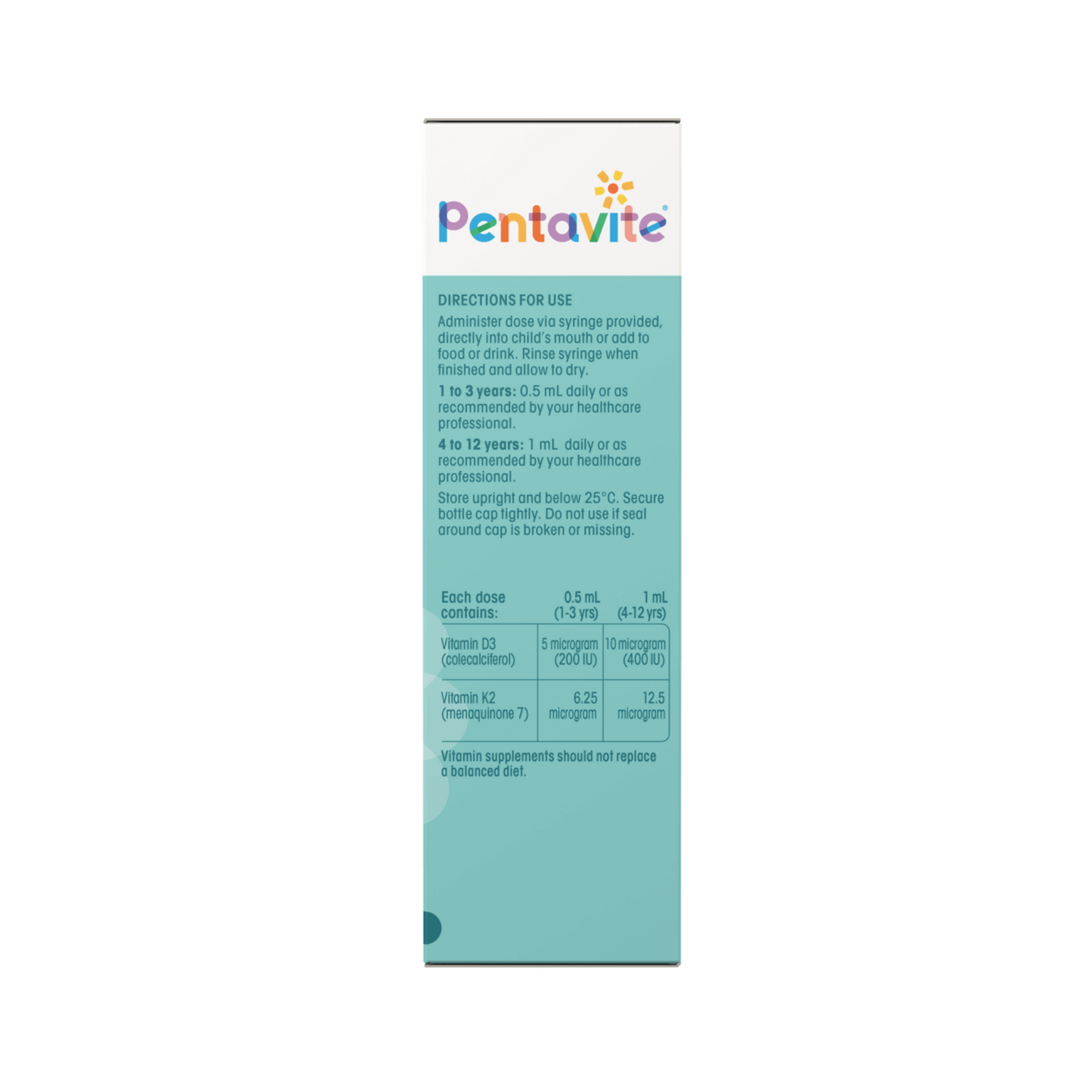 Pentavite Vitamin D3 & K2 kids liquid 30ml