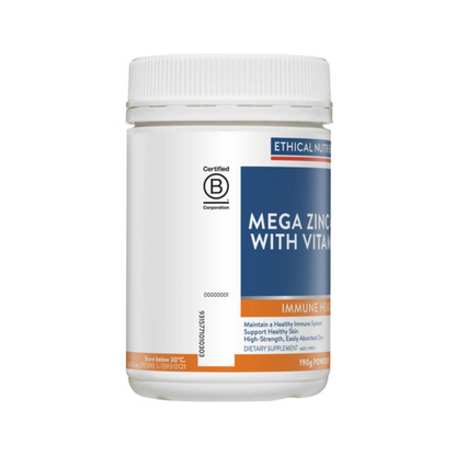 Ethical Nutrients Mega Zinc Powder 40mg (Orange) 190g