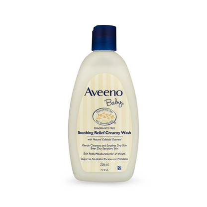 Aveeno Baby Soothing Relief Fragrance Free Creamy Wash 236mL